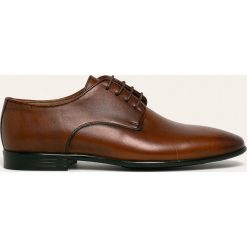 Badura - Półbuty skórzane. Pomarańczowe buty wizytowe męskie Badura, bez wzorów, ze skóry, eleganckie, na sznurówki. W wyprzedaży za 299,90 zł.