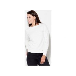 Bluza K272 Ecru. Brązowe bluzy damskie KATRUS, s, bez wzorów, z tkaniny, z długim rękawem, długie, bez kaptura. Za 89,00 zł.