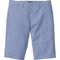 Bermudy chino z lnem bonprix jasnoniebieski melanż. Niebieskie spodenki i szorty męskie bonprix, m, bez wzorów. Za 109,99 zł.