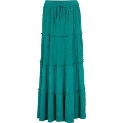 Spódnica maxi z kreszowanej bawełny bonprix zielony sosnowy. Niebieskie spódniczki damskie bonprix, bez wzorów, z bawełny, maxi. Za 109,99 zł.