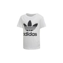 T-shirty z krótkim rękawem Dziecko adidas Koszulka Trefoil. Białe bluzki dziewczęce marki Adidas, z krótkim rękawem. Za 89,95 zł.