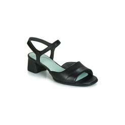 Sandały Camper KATIE SANDAL. Czarne sandały damskie Camper, bez wzorów, bez obcasa, bez zapięcia. Za 398,30 zł.