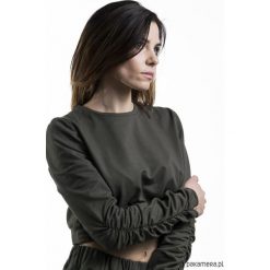 Bluzy damskie: Krótka bluza RUFFLE khaki.