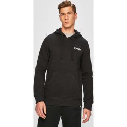 Reebok - Bluza. Czarne bluzy męskie Reebok, s, z nadrukiem, z elastanu, z kapturem, bez rękawów, z kapturem. W wyprzedaży za 199,90 zł.