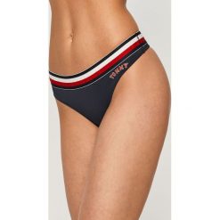 Tommy Hilfiger - Figi. Niebieskie majtki damskie TOMMY HILFIGER, s, z nadrukiem, z elastanu. W wyprzedaży za 79,90 zł.