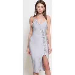 Missguided - Sukienka. Szare sukienki damskie marki Missguided, na co dzień, s, bez wzorów, z elastanu, casualowe, bez kołnierzyka, bez rękawów, midi, proste. W wyprzedaży za 119,90 zł.