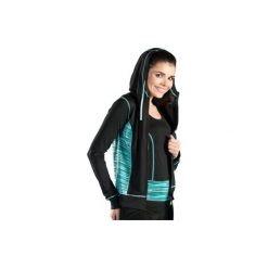 Bluzy damskie: Bluza damska ze wstawkami, z kapturem, rozpinana