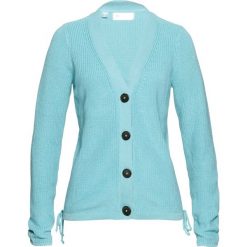Sweter rozpinany bonprix matowy morski. Niebieskie swetry damskie bonprix, bez wzorów, bez rękawów, bez kaptura. Za 69,99 zł.