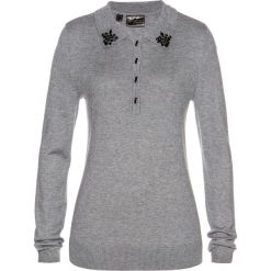 Sweter bonprix szary melanż. Szare swetry damskie bonprix, bez wzorów, bez rękawów, bez kaptura. Za 129,99 zł.