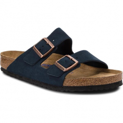 Klapki BIRKENSTOCK - Arizona Bs 1012423 Navy. Niebieskie chodaki męskie Birkenstock, ze skóry. W wyprzedaży za 299,00 zł.