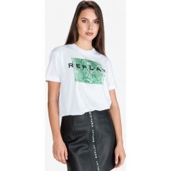 Replay Koszulka Biały. Białe koszulki damskie Replay, xs, z nadrukiem, z bawełny, bez kołnierzyka. Za 309,95 zł.