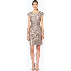 Esprit Collection - Damska sukienka koktajlowa, złoty. Żółte sukienki damskie marki Esprit Collection, z haftami, z dżerseju, bez kołnierzyka, bez rękawów. Za 449,95 zł.