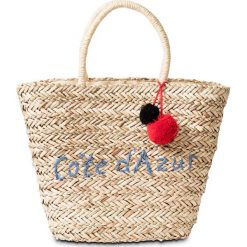 Torba plażowa shopper bonprix naturalno-lazurowy. Brązowe torby damskie na zakupy marki bonprix. Za 34,99 zł.