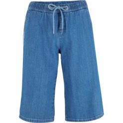 Bermudy dżinsowe z kontrastowymi paskami bonprix jasnoniebieski. Niebieskie jeansy damskie bonprix, z jeansu. Za 37,99 zł.