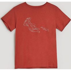 Rudy t-shirt z nadrukiem - Bordowy. Czerwone t-shirty damskie Reserved, l, z nadrukiem. Za 29,99 zł.