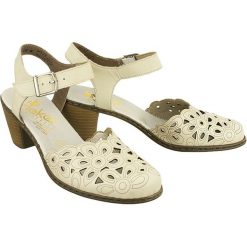 RIEKER 40975-80 weiss, sandały damskie. Sandały damskie Rieker, bez wzorów, ze skóry, bez obcasa, na obcasie, bez zapięcia. Za 249,90 zł.