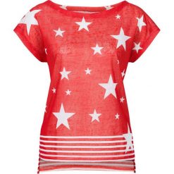 Bluzki, topy, tuniki: T-shirt bonprix truskawkowo-biały z nadrukiem