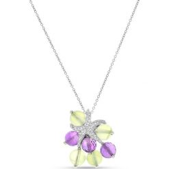 RABAT Naszyjnik - złoto 750, Ametyst,brylant 0,32ct,. Żółte naszyjniki męskie W.KRUK, z ametystem, złote. W wyprzedaży za 6950,00 zł.