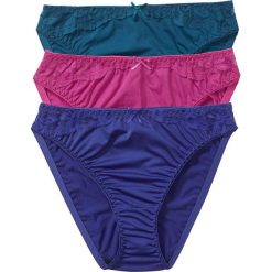 Figi: Figi (3 pary) bonprix szafirowy + fuksja + niebieskozielony morski