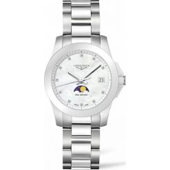 LONGINES Conquest L3.381.4.87.6. Białe zegarki damskie marki LONGINES, ze stali. Za 4650,00 zł.