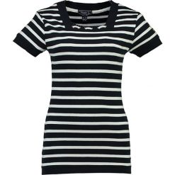 T-shirty damskie: Koszulka „Jitalienne” w kolorze granatowo-białym