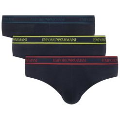 Komplet 3 par slipów Emporio Armani Underwear 111734 9A717 40035. Niebieskie slipy męskie Emporio Armani Underwear, m, bez wzorów, z elastanu. W wyprzedaży za 139,00 zł.