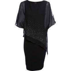 Sukienka z cekinami bonprix czarny z nadrukiem. Czarne sukienki damskie bonprix, z nadrukiem, z szyfonu, eleganckie, bez kołnierzyka, bez rękawów, dopasowane. Za 169,99 zł.