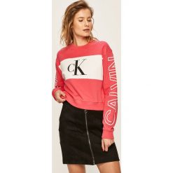 Calvin Klein Jeans - Bluza. Czarne bluzy damskie Calvin Klein Jeans, s, z nadrukiem, z bawełny, bez rękawów, bez kaptura. Za 449,90 zł.