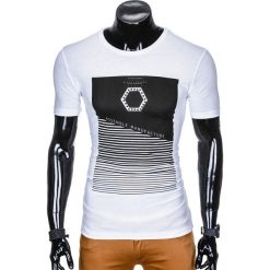 T-SHIRT MĘSKI Z NADRUKIEM S879 - BIAŁY. Białe t-shirty męskie z nadrukiem Ombre Clothing, m. Za 19,99 zł.