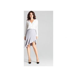 Spódnica L065zary. Szare spódniczki damskie Lenitif, xl, bez wzorów, midi, asymetryczne. Za 129,00 zł.