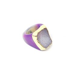 InspiRING Agat Fiolet 1/4 złoto rozmiar 18. Fioletowe pierścionki damskie Brazi druse jewelry, z agatem, złote. Za 320,00 zł.