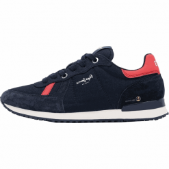 Pepe Jeans tenisówki męskie Tinker Jogger PMS30614 43 ciemnoniebieskie. Niebieskie trampki męskie Pepe Jeans, bez wzorów, z jeansu, bez zapięcia. Za 369,00 zł.