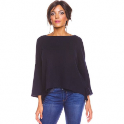 Sweter "Sonia" w kolorze granatowym. Niebieskie swetry oversize damskie marki So Cachemire, s, z kaszmiru. W wyprzedaży za 173,95 zł.