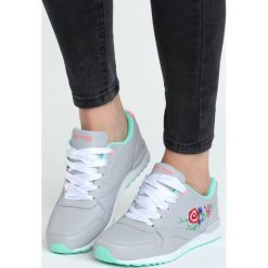 Szaro-Miętowe Buty Sportowe First Division. Szare buty sportowe damskie marki Born2be, bez wzorów, z materiału, sportowe. Za 49,99 zł.