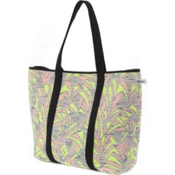 Torebki klasyczne damskie: Torebka w kolorze szarym ze wzorem – (S)52 x (W)35 x (G)14 cm