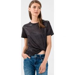 Pepe Jeans Lua Koszulka Szary. Szare koszulki damskie Pepe Jeans, xs, bez wzorów, ze lnu, bez kołnierzyka, z krótkim rękawem. Za 257,95 zł.