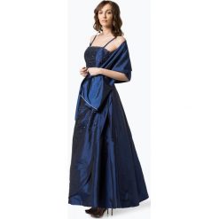 Sukienki: Luxuar Fashion – Damska sukienka wieczorowa z etolą, niebieski