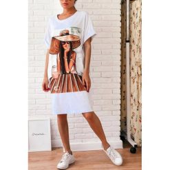 Tunika AISHA WHITE. Białe tuniki damskie IVET, na lato, m, bez wzorów, bez kołnierzyka, bez rękawów. W wyprzedaży za 49,00 zł.