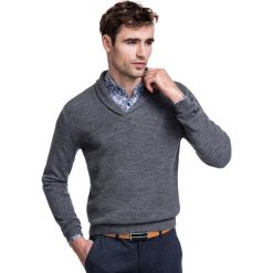 Sweter GERALDO SWPR000263. Szare swetry męskie Giacomo Conti, na zimę, m, bez wzorów, z wełny, bez kołnierzyka, bez kaptura. Za 199,00 zł.