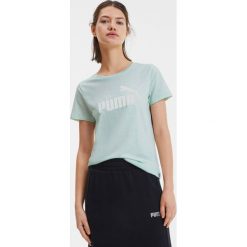 Puma Essentials+ Heather Koszulka Zielony. Zielone koszulki damskie Puma, s, z nadrukiem, z bawełny, bez kołnierzyka, z krótkim rękawem. Za 94,95 zł.
