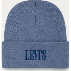 Levi's - Czapka. Niebieskie czapki męskie Levi's®, z nadrukiem, z dzianiny. W wyprzedaży za 99,90 zł.