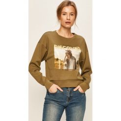 Only - Bluza. Zielone bluzy damskie ONLY, s, z nadrukiem, z elastanu, bez rękawów, bez kaptura. W wyprzedaży za 119,90 zł.