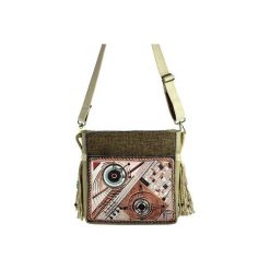Torebka BOHO crossbody - model Elva (M30-A). Brązowe torebki klasyczne damskie Bags.life, z nadrukiem, z bawełny, boho, z nadrukiem, bez dodatków. Za 279,20 zł.