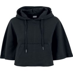 Urban Classics Ladies Cropped Hooded Poncho Bluza z kapturem damska czarny. Czarne bluzy rozpinane damskie Urban Classics, m, z krótkim rękawem, krótkie, z kapturem. Za 79,90 zł.