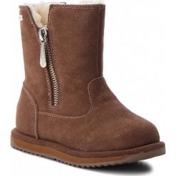 Buty EMU AUSTRALIA - Arden K11832 Oak. Pomarańczowe kozaki dziewczęce marki EMU Australia, z wełny, przed kolano, na wysokim obcasie. W wyprzedaży za 279,00 zł.