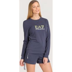 BLUZA EA7 Emporio Armani. Niebieskie bluzy damskie EA7 Emporio Armani, s, z nadrukiem, z bawełny, bez rękawów, bez kaptura. Za 263,40 zł.