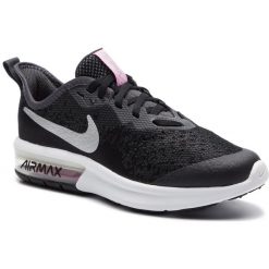 Buty NIKE - Air Max Sequent 4 (Gs) Black/Metallic Silver. Czarne buty sportowe damskie Nike, na co dzień, bez wzorów, ze skóry ekologicznej, bez obcasa, na płaskiej podeszwie, bez zapięcia. Za 359,00 zł.