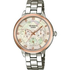 CASIO Sheen SHE 3055SG-7A. Białe zegarki damskie CASIO, ze stali. W wyprzedaży za 375,00 zł.