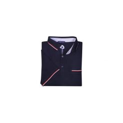 Męska koszulka polo - ciemnogranatowa KP1. Czerwone koszulki męskie Lanieri Fashion - swetry męskie, m, bez wzorów, z bawełny, casualowe, z krótkim rękawem. Za 134,10 zł.