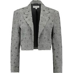 Marynarki i żakiety damskie: Miss Selfridge SHARP SHOULDER CROPPED STAR CHECK Żakiet black
